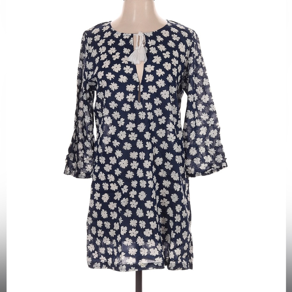 J. Crew Factory Blue Floral Cotton Dress size Small